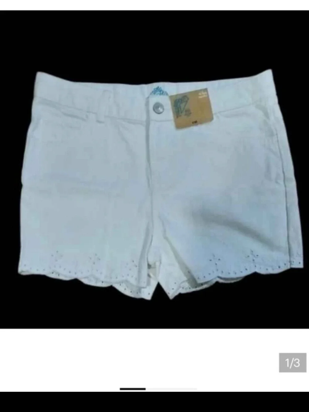 NWT Girls White Eyelet Jean Shorts